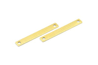 Personalized Brass Connector, 10 Raw Brass Stamping Connectors (54x7mm) B0182