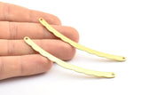 Brass Choker Pendant - 5 Raw Brass Collar Findings With 2 Holes (80x4.70x0.80mm) Brs 212-1 (b0005)