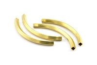 Square Noodle Tube, 10 Raw Brass Square Oval Tubes (75x5x5mm) Sq14 Brc276