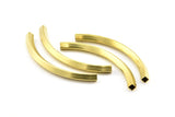 Square Noodle Tube, 10 Raw Brass Square Oval Tubes (75x5x5mm) Sq14 Brc276