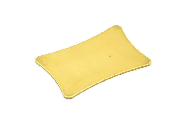 Brass  Stamping Blank, 5 Raw Brass Flat Pillow Stamping Blank (38x26x0.80mm)  D0081--C079