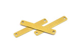 Brass Rectangle Bar, 50 Raw Brass Rectangle Connectors With 2 Holes (25x4mm) Brs 652-2 A0260