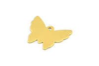 Brass Butterfly Charm, 50 Raw Brass Butterfly Stamping Blank Charms (15x12mm) Brs 524d A0468