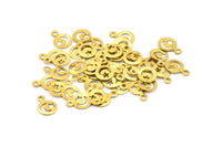 Moon And Star, 50 Raw Brass Moon And Star Charms (7mm) Brs 733-2 A0158