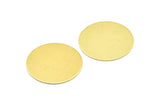28mm Round Blank, 10 Raw Brass Stamping Blanks, Tags Without Holes (28x0.80mm) K622