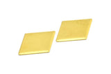Brass Rhombus Blank, 40 Raw Brass Diamond Blanks (33x24mm) D0360