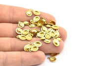 Oval Necklace Charm, 50 Raw Brass Oval Charms (6x10mm) Brs 83657 A0511