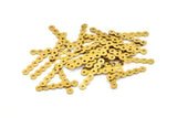 Brass 6 Holes Connector, 25 Raw Brass Connectors with 6 Holes, Charms, Findings (27x4.5mm) Brs 38  A0250