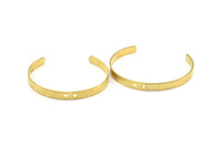 Brass Cuff Bracelet - 2 Raw Brass Cuff Bracelet Bangle With 2 Holes (6x145x1mm) Brc003