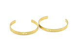 Brass Cuff Bracelet - 2 Raw Brass Cuff Bracelet Bangle With 2 Holes (6x145x1mm) Brc003
