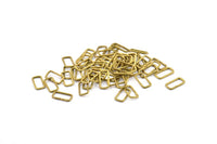 13mm Rectangle Jump Ring - 50 Raw Brass Rectangle Connectors Jump Rings (13.5x7mm) D0235--Y014