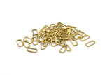 13mm Rectangle Jump Ring - 50 Raw Brass Rectangle Connectors Jump Rings (13.5x7mm) D0235--Y014