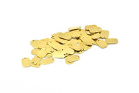 Brass Octagon Finding, 20 Raw Brass Octagon Stamping Tag ,findings (13x8mm) D0060