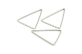 Silver Triangle Charm, 25 Silver Tone Open Triangle Ring Charms (20x26x0.9mm) D0086 Q0684