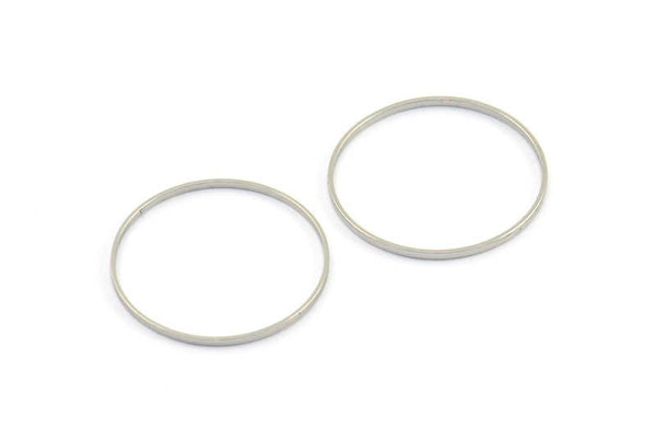 Silver Connector Rings - 20 Silver Tone Connector Rings (22mm) A0629 H1319