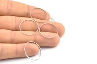 Silver Connector Rings - 20 Silver Tone Connector Rings (22mm) A0629 H1319