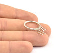 Claw Ring Setting, 2 Silver Tone Claw Ring Blanks With 4 Claws For Natural Stones N0210 H0511
