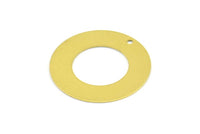 Brass Circle Charm, 10 Raw Brass With 1 Hole Circle Stamping Tags , Findings (25mm) D0180