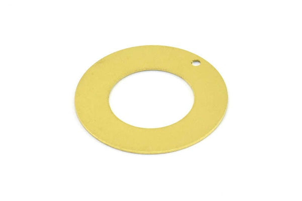 Brass Circle Charm, 10 Raw Brass With 1 Hole Circle Stamping Tags , Findings (25mm) D0180