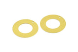 Brass Circle Charm, 10 Raw Brass With 1 Hole Circle Stamping Tags , Findings (25mm) D0180
