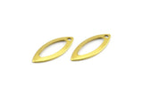 Brass Marquise Charm, 100 Raw Brass Marquise Charms Findings (16mm) Brs 350 A0092