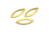 Brass Marquise Charm, 100 Raw Brass Marquise Charms Findings (16mm) Brs 350 A0092