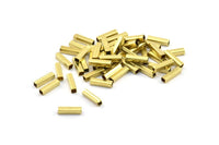 Brass Spacer Bead, 100 Raw Brass Square Shaped Tube Beads, Charms, Findings (8x2mm) Brs 1404 A0717