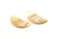 Mother Of Pearl Pendant, 10 MOP Semi Circle Pendant With 2 Holes (29x14x2mm) X075