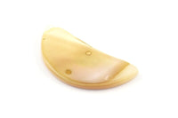 Mother Of Pearl Pendant, 10 MOP Semi Circle Pendant With 2 Holes (29x14x2mm) X075