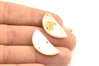 Mother Of Pearl Pendant, 10 MOP Semi Circle Pendant With 2 Holes (29x14x2mm) X075