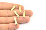 Raw Brass Bar, 100 Raw Brass Rectangle Tag, Geometric Findings  (20x4mm) D0208