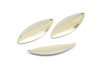 15 Silver Tone Brass Nickel Free Marquise Charms  Findings (35x14mm) A0130