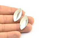 15 Silver Tone Brass Nickel Free Marquise Charms  Findings (35x14mm) A0130