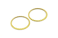 Round Chic Ring, 20 Raw Brass Rings (25mm)  Brs 661 A0193