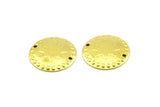 20mm Star Connector, 50 Raw Brass Star Round Charms Findings (20mm) Brs 411 A0309