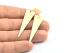 Long Triangle Charm, 10 Raw Brass Triangle Charms, Pendant, Finding For Necklace, Bracelet (14x50x0.80mm) A0792