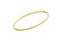 Oval Textured Connector, 10 Raw Brass Oval Faceted Connectors, Findings (40x20mm) A0580