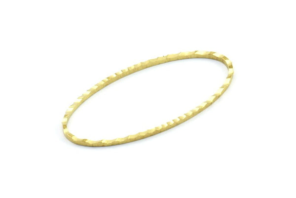 Oval Textured Connector, 10 Raw Brass Oval Faceted Connectors, Findings (40x20mm) A0580