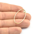 Oval Textured Connector, 10 Raw Brass Oval Faceted Connectors, Findings (40x20mm) A0580
