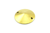 Brass Round Pyramid, 100 Raw Brass Round Pyramid Connectors, Charms, Findings (13mm) Brs 576 A0165