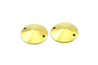 Brass Round Pyramid, 100 Raw Brass Round Pyramid Connectors, Charms, Findings (13mm) Brs 576 A0165