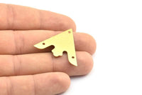Brass Triangle Blank, 4 Raw Brass Triangle Pendant With 3 Holes (33x33x33mm) Brass 003 A0116