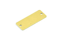 Brass Rectangle Connector, 20 Raw Brass Rectangle Connectors With 2 Holes (20x8x0.45mm) Brs 161 A0314