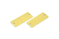 Brass Rectangle Connector, 20 Raw Brass Rectangle Connectors With 2 Holes (20x8x0.45mm) Brs 161 A0314