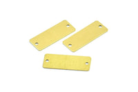 Brass Rectangle Connector, 20 Raw Brass Rectangle Connectors With 2 Holes (20x8x0.45mm) Brs 161 A0314