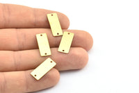 Brass Rectangle Connector, 20 Raw Brass Rectangle Connectors With 2 Holes (20x8x0.45mm) Brs 161 A0314