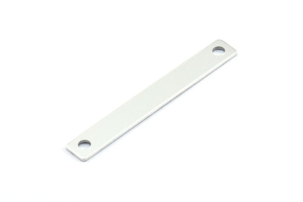 Customized Silver Bar, 10 Aluminum Stamping Connectors (54x7mm) B0099