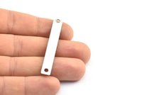 Customized Silver Bar, 10 Aluminum Stamping Connectors (54x7mm) B0099