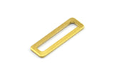 Rectangle Brass Charm, 25 Raw Brass Rectangle Connectors, Findings (19x6x1mm) Brs 3140 b0037