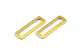 Rectangle Brass Charm, 25 Raw Brass Rectangle Connectors, Findings (19x6x1mm) Brs 3140 b0037